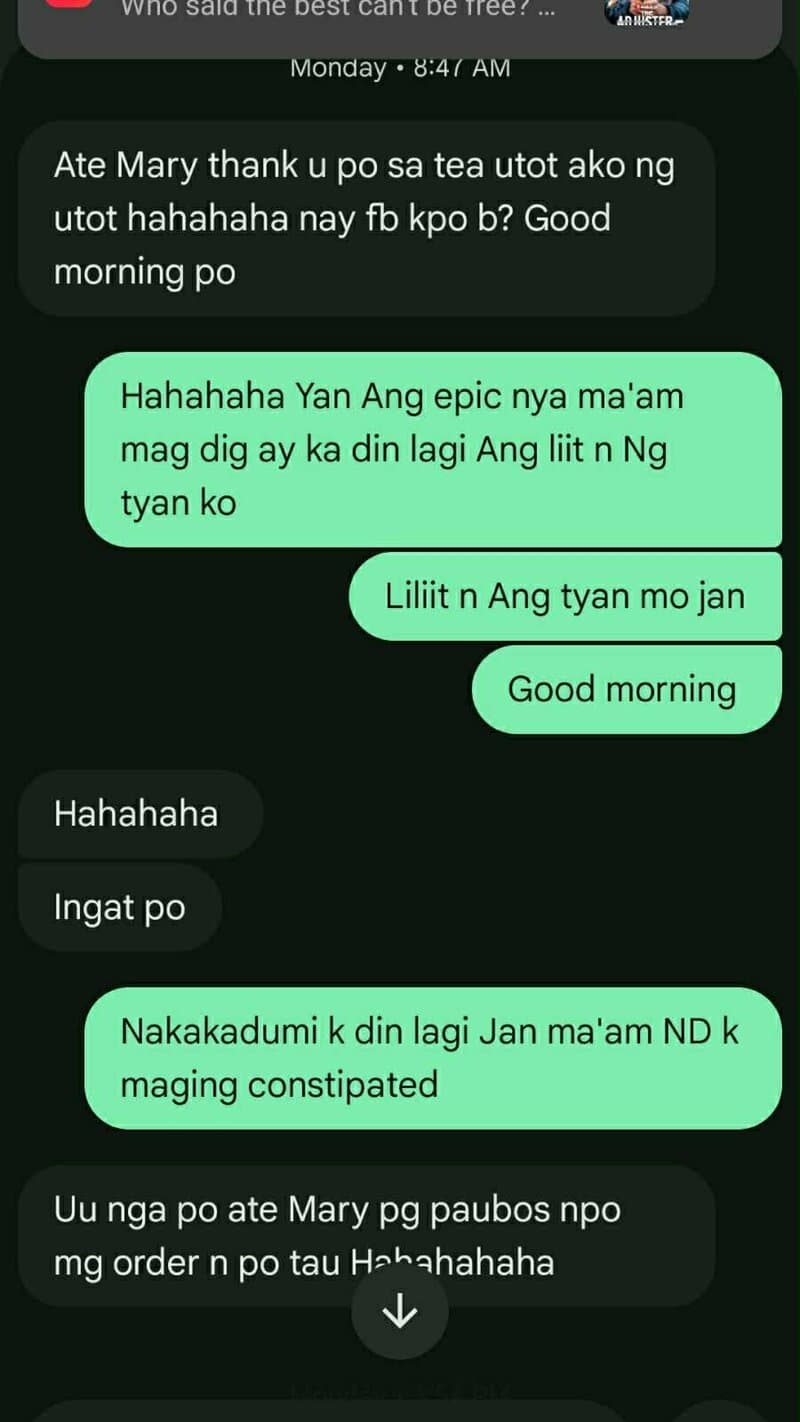 Member testimonial screenshot