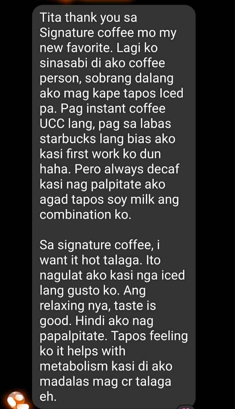 Member testimonial screenshot
